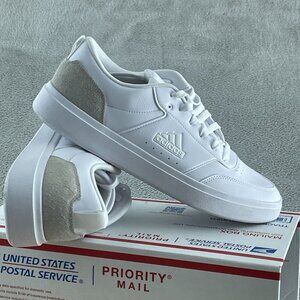 adidas Men's Park Street Sneaker, White/White/Grey, 12.5 S144